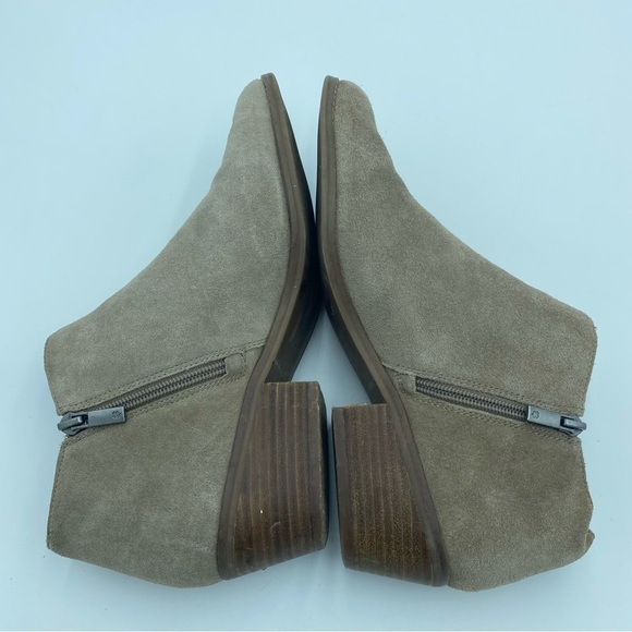 Lucky Brand Tolache Ankle Bootie Suede Leather Cuban Heel Tan Women's Size 10 - Picture 6 of 8